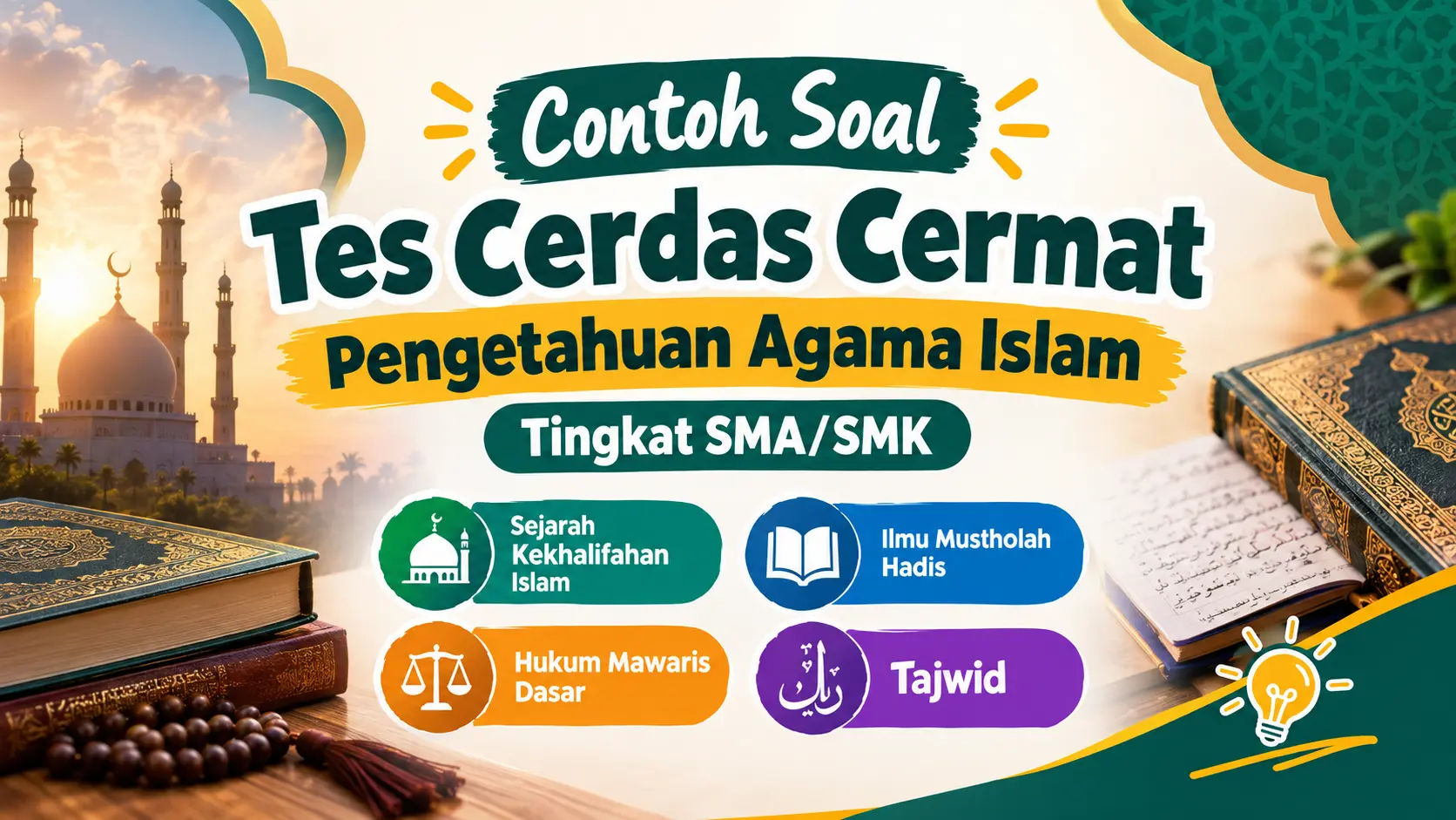 Contoh soal tes cerdas cermat pengetahuan agama Islam tingkat SMA SMK